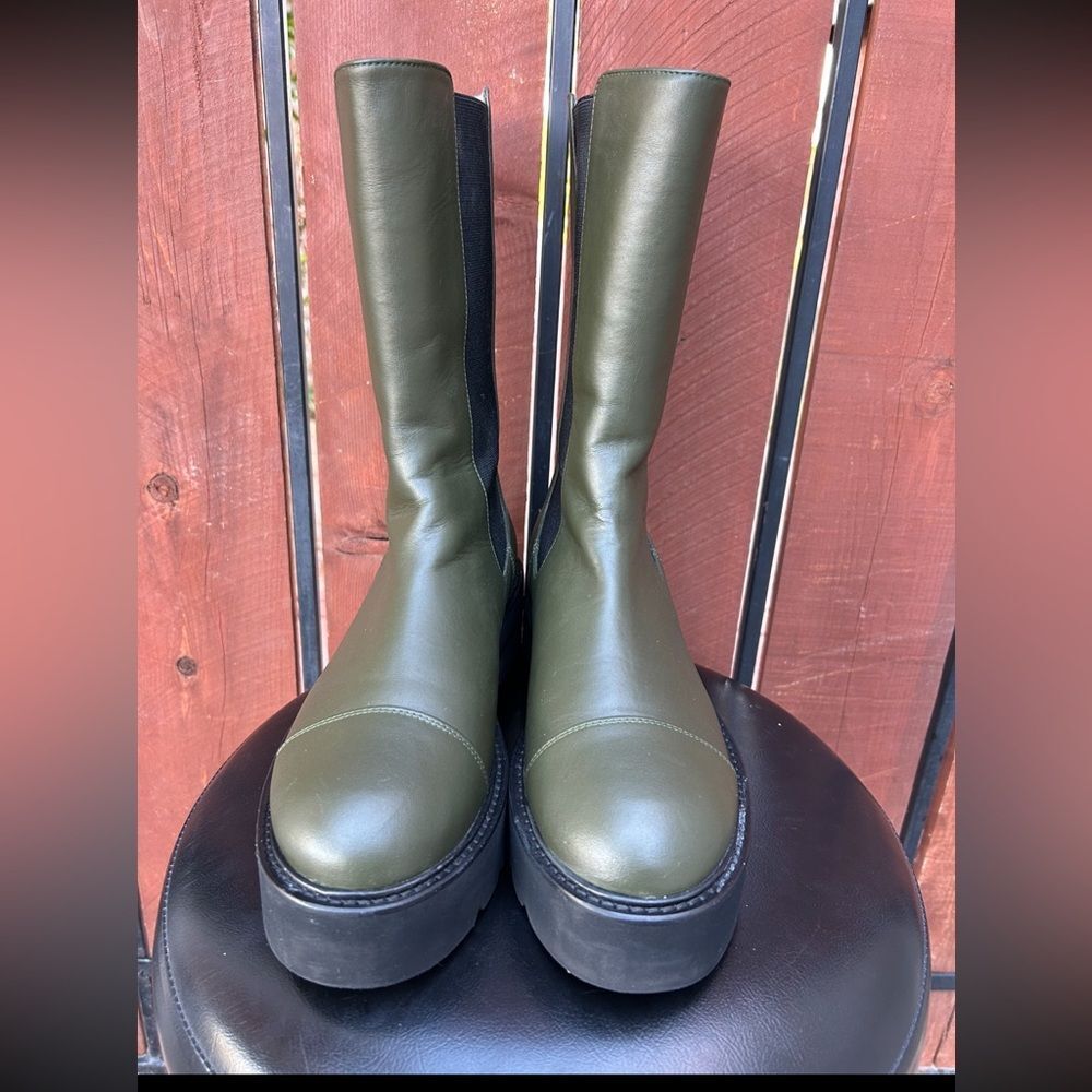 STUART WEITZMAN Womens 1-1/2" Platform Presley Boots 9 US Green - Picture 2 of 8